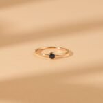 14K Solid Gold Natural Blue Sapphire Ring - Image 4