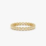 18K Solid Gold Natural Diamond Bezel Eternity Ring - 图片 3