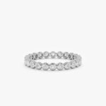 18K Solid Gold Natural Diamond Bezel Eternity Ring - 图片 4