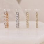 18K Solid Gold Natural Diamond Bezel Eternity Ring - 图片 5