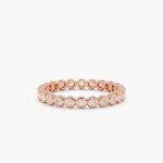 18K Solid Gold Natural Diamond Bezel Eternity Ring - 图片 2