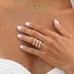 18K Solid Gold Natural Diamond Bezel Eternity Ring - 图片 8