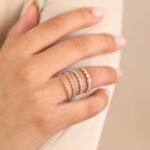 18K Solid Gold Natural Diamond Bezel Eternity Ring - 图片 7