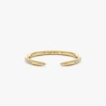 18K Solid Gold Natural Diamond Claw Ring - Image 5