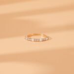 14K Solid Gold Natural Diamond Half Eternity Ring - 图片 5