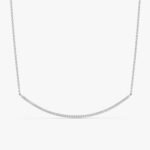 Natural Diamond Sleek Curved Bar Necklace - Image 4