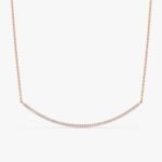 Natural Diamond Sleek Curved Bar Necklace - Image 3