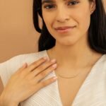 Natural Diamond Sleek Curved Bar Necklace - Image 5
