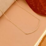 Natural Diamond Sleek Curved Bar Necklace - Image 2