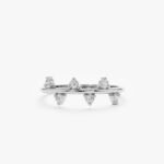 14K Solid Gold Natural Diamond Zigzag Ring - Image 2