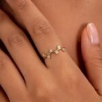 14K Solid Gold Natural Diamond Zigzag Ring - Image 3