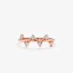 14K Solid Gold Natural Diamond Zigzag Ring - Image 5