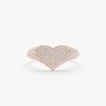 Natural Diamonds Heart Signet Ring - 图片 4