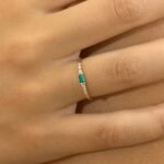 14K Solid Gold Natural Emerald and Diamond Ring - Image 4