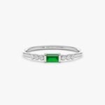 14K Solid Gold Natural Emerald and Diamond Ring - Image 2