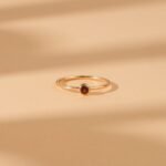 14K Solid Gold Natural Garnet Bezel Ring - Image 3