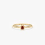 Natural Garnet Bezel Ring