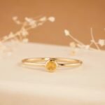 18K Solid Gold Natural Opal Bezel Ring - 图片 4