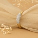 14K Solid Gold Pave Natural Diamond Dome Ring - Image 5