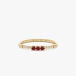 14K Solid Gold Natural Ruby and Diamond Ring - Image 7
