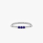 14K Solid Gold Natural Sapphire and Diamond Ring - Image 2