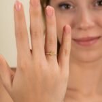 14K Solid Gold Opal and Natural Diamond Engagement Ring - Image 3