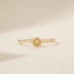 18K Solid Gold Opal Art Deco Ring - 图片 3