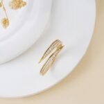 18K Solid Gold Open Natural Diamond Wrap Around Ring - Image 3