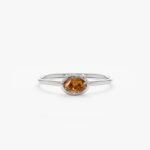 14K Solid Gold Oval Citrine Ring - Image 2