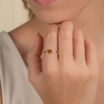 14K Solid Gold Oval Citrine Ring - Image 4