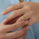 18K Solid Gold Oval Peridot Ring - 图片 5