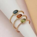 18K Solid Gold Oval Peridot Ring - 图片 6