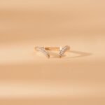 14K Solid Gold Pave Natural Diamond Cuff Ring - Image 3