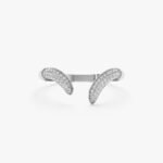 14K Solid Gold Pave Natural Diamond Cuff Ring - Image 2