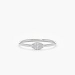 14K Solid Gold Pave Natural Diamond Evil Eye Ring - 图片 2
