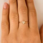 14K Solid Gold Pave Natural Diamond Heart Ring - Image 4