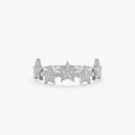 14K Solid Gold Pave Natural Diamond Multi Star Ring - Image 3
