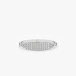 14K Solid Gold Pave Natural Diamond Wide Ring - 图片 2