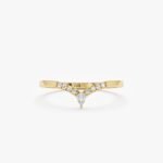 14K Solid Gold Pear and Round Natural Diamond Nesting Ring - Image 3