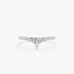 14K Solid Gold Pear and Round Natural Diamond Nesting Ring - Image 5