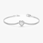 Pearl Heart Cuban Chain Bracelet - 图片 4