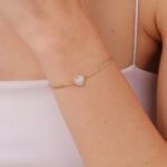 Pearl Heart Cuban Chain Bracelet - 图片 3