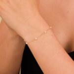 18k Solid Gold Pearl Station Bracelet - 图片 3