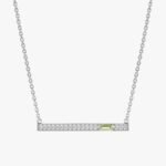 Peridot Natural Diamond Bar Necklace - Image 5