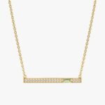 Peridot Natural Diamond Bar Necklace - Image 6