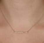 Peridot Natural Diamond Bar Necklace - Image 3
