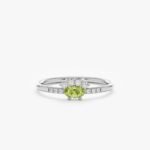 14K Solid Gold Peridot Diamond Crown Ring - Image 3