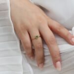 18K Solid Gold Peridot Heart Ring - 图片 6