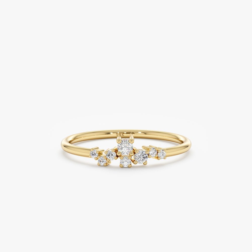 2024/05/1000147994.jpg 14K Solid Gold Petite Natural Diamond Cluster Ring - 图片 1