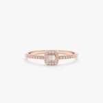 18K Solid Gold Petite Natural Diamond Engagement Ring - 图片 5